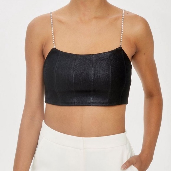 Topshop Tops - NWOT Topshop Diamanté Rhinestone Bralette Crop Top
